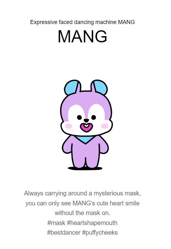 Bt21 Muestra Oficialmente El Rostro De Mang Personaje De J Hope De Bts